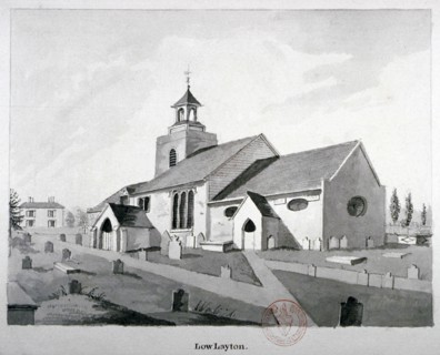 Church of St Mary the Virgin, Leyton, Waltham Forest, London, c1800. Artist: Anon