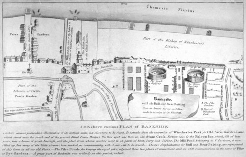 Plan of Bankside, Southwark, London, c1570. Artist: Anon