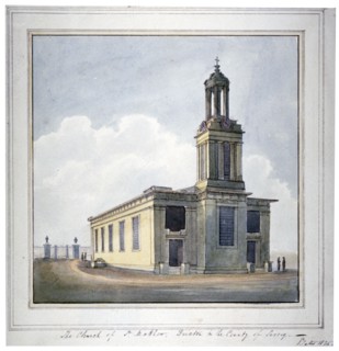 Church of St Matthew, Brixton, Lambeth, London, 1825. Artist: Unknown