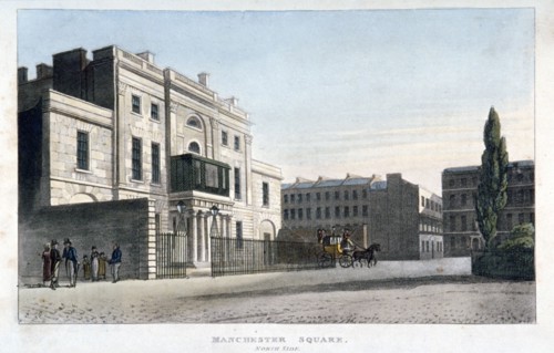 View of the north side of Manchester Square, Marlebone, London, 1813. Artist: Anon