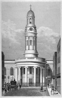 St Mary's Church, Bryanston Square, Marylebone, London, c1825. Artist: Anon
