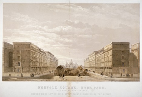 House agent's advertisement for properties in Norfolk Square, Paddington, London, c1870. Artist: Day & Son