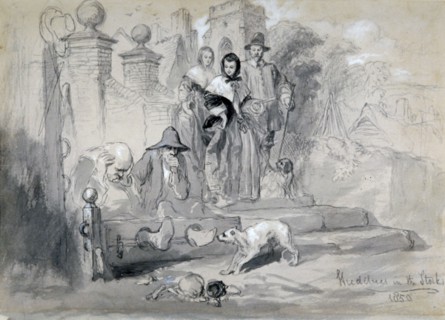 'Hudibras in the Stocks', 1850. Artist: Sir John Gilbert