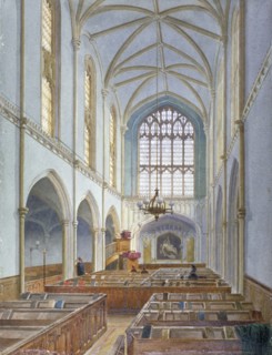 Interior view of a French Protestant church on St Martin's le Grand, City of London, 1886. Artist: John Crowther
