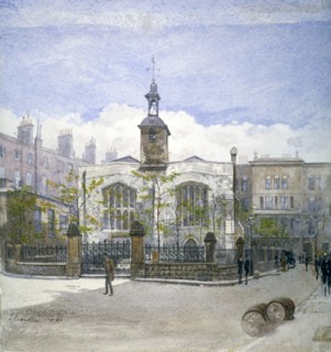 View of St Helen's Church, Bishopsgate, City of London, 1883. Artist: John Crowther