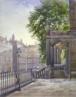 View of the entrance to Gray's Inn Hall, South Square, London, 1886. Artist: John Crowther