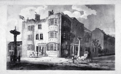 South-east view of Horns Tavern, Kennington, Lambeth, London, c1790. Artist: Anon