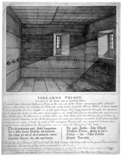 Interior view of Lollards Prison in Lambeth Palace, London, 1791. Artist: Anon