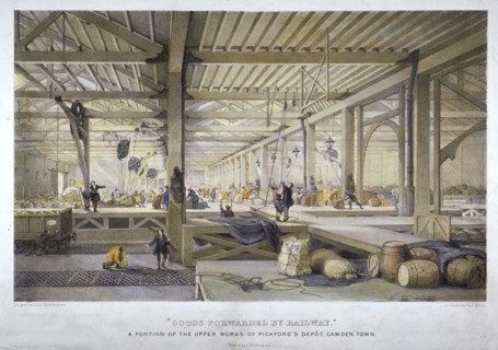 'Goods forwarded by railway', 19th century. Artist: Thomas Allom