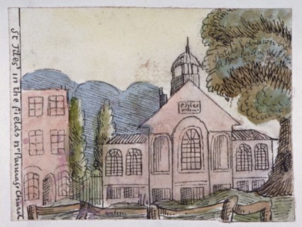 Church of St Giles in the Fields, St Pancras, London, 1814. Artist: Robert Banks