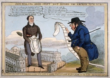 'John Bull & the arch-itect wot builds the arches - &c - &c - &c - &c', 1829. Creator: William Heath.