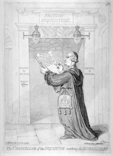 'The Chancellor of the Inquisition marking the incorrigibles', 1793. Artist: James Gillray