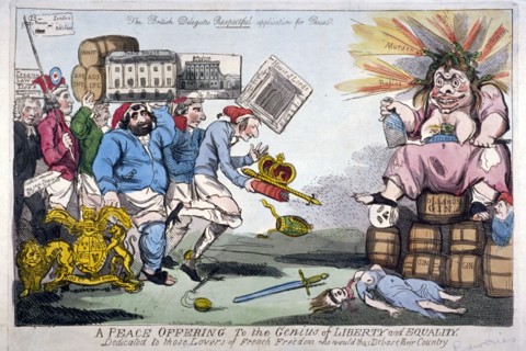 A Peace Offering to the Genius of Liberty and Equality', 1794. Artist: Isaac Cruikshank