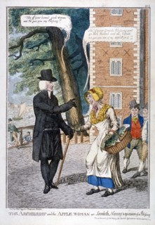 'The archbishop and the apple-woman or Lambeth nanny's opinion of a blessing', c1819. Artist: C Williams