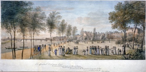 Temple Gardens, London, c1822. Artist: Anon