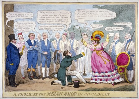 A frolic at the melon shop in Piccadilly', 1826. Artist: Isaac Robert Cruikshank