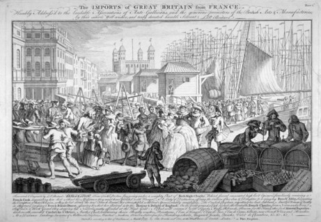The imports of Great Britain from France', 1757. Artist: LP Boitard