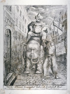 'Carlo Khan's triumphal entry into Leadenhall Street', 1783. Artist: James Sayers