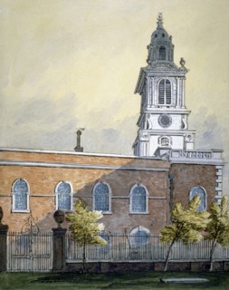 Church of St Botolph without Bishopsgate, City of London, c1815. Artist: William Pearson