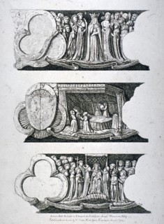 Three bas-reliefs in Edward the Confessor's Chapel, Westminster Abbey, London, 1782. Artist: Anon
