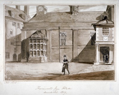 View of the hall, Furnival's Inn, City of London, 1815. Artist: CN