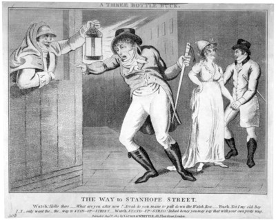 'A three bottle buck. The way to Stanhope Street', 1803. Artist: Anon