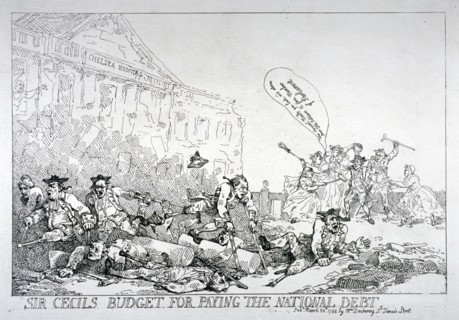 Sir Cecils budget for paying the national debt', 1874. Artist: Thomas Rowlandson