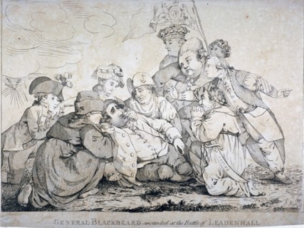 General Blackbeard wounded at the battle of Leadenhall', 1784. Artist: Anon
