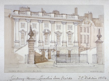 View of Lindsey House, Lincoln's Inn Fields, Holborn, London, 1854. Artist: Thomas Colman Dibdin