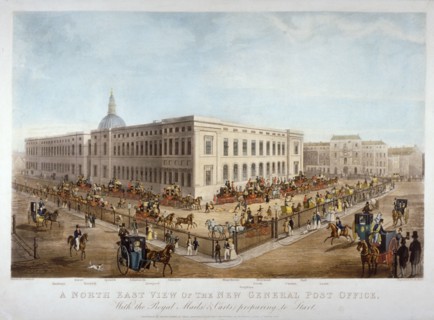 The new General Post Office, City of London, c1830. Artist: Henry Pyall