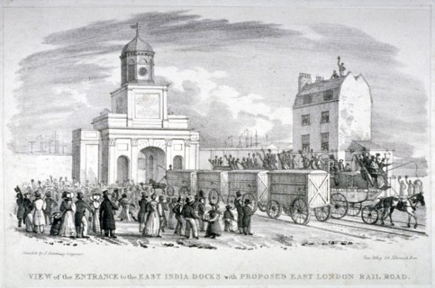 East India Docks, London, c1825. Artist: Vear