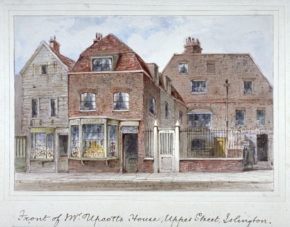 Front view of Mr Upcott's house, Upper Street, Islington, London, c1835. Artist: Thomas Hosmer Shepherd