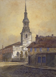 St Leonard's Church, Shoreditch, London, c1815. Artist: William Pearson