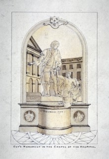 Sir Thomas Guy's monument in Guy's Hospital chapel, Southwark, London, c1790. Artist: Anon