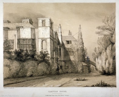 South-east view of Campden House, Kensington, London, c1850. Creator: Alfred Ducôte.