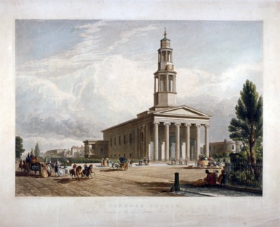 St Pancras New Church on the Euston Road, London, c1822. Creators: T Kearnan, Richard Gilson Reeve.