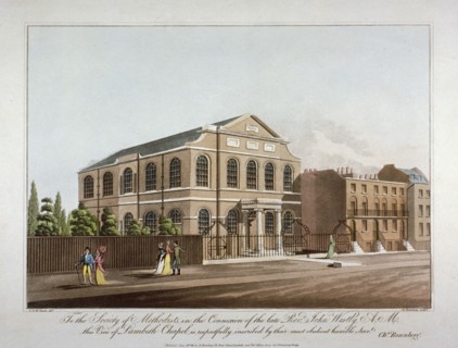 The Methodist chapel in Lambeth, London, 1816. Artist: C Rosenberg