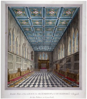 Interior view of the chapel in Lambeth Palace, London, c1810. Artist: Anon