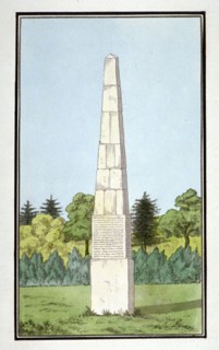 Obelisk erected on Brockley Hill, possibly in Lewisham, London, c1795. Artist: Anon
