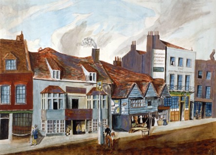 The George Tavern and shop fronts, Newington Butts, Southwark, London, c1825. Artist: Anon