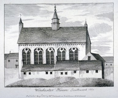 The Bishop of Winchester's palace, Winchester House, Southwark, London, 1801. Artist: Anon