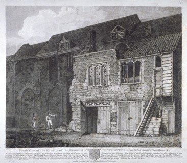 South view of the Bishop of Winchester's palace, Southwark, London, 1812. Artist: Anon