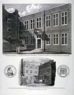 Queen Elizabeth's Free Grammar School, St Saviour's Churchyard, Southwark, London, 1815. Artist: G Howlett