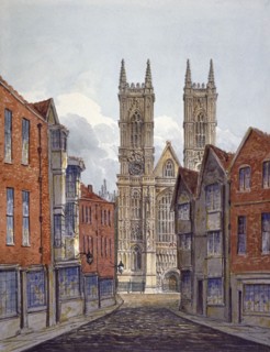 View of the west end of Westminster Abbey, looking from Tothill Street, London, c1815. Artist: William Pearson