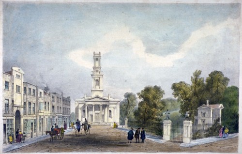 St Mary's Church and Croom's Hill, Greenwich, London, c1825. Artist: Anon