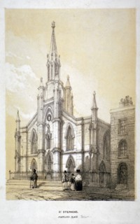 Church of St Stephen, Portland Town, St Pancras, London, 1860. Artist: Anon