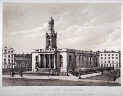 Trinity Church, Euston Road, St Pancras, London, c1830. Artist: J Laver