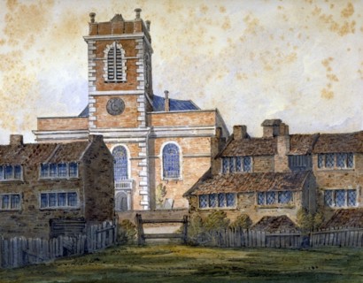 Church of St Matthew, Bethnal Green, London, c1815. Artist: William Pearson