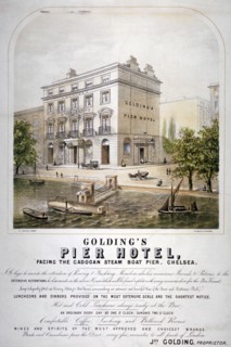 Advertisement for Goldings Pier Hotel, Chelsea, London, c1860. Artist: Anon