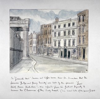 The Garrick's Head Tavern, Bow Street, Westminster, London, 1870. Artist: F Herbert